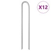 Clavijas de tienda forma U 12 uds acero galvanizado 37 cm Ø10mm
