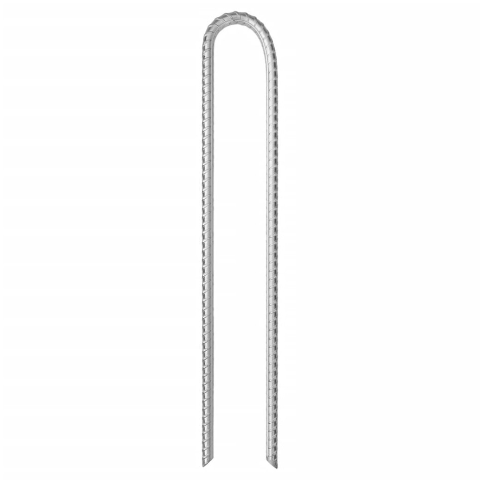 Clavijas de tienda forma U 12 uds acero galvanizado 37 cm