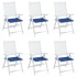 Cojines de silla de jardín 6 uds tela Oxford azul 50x50x3