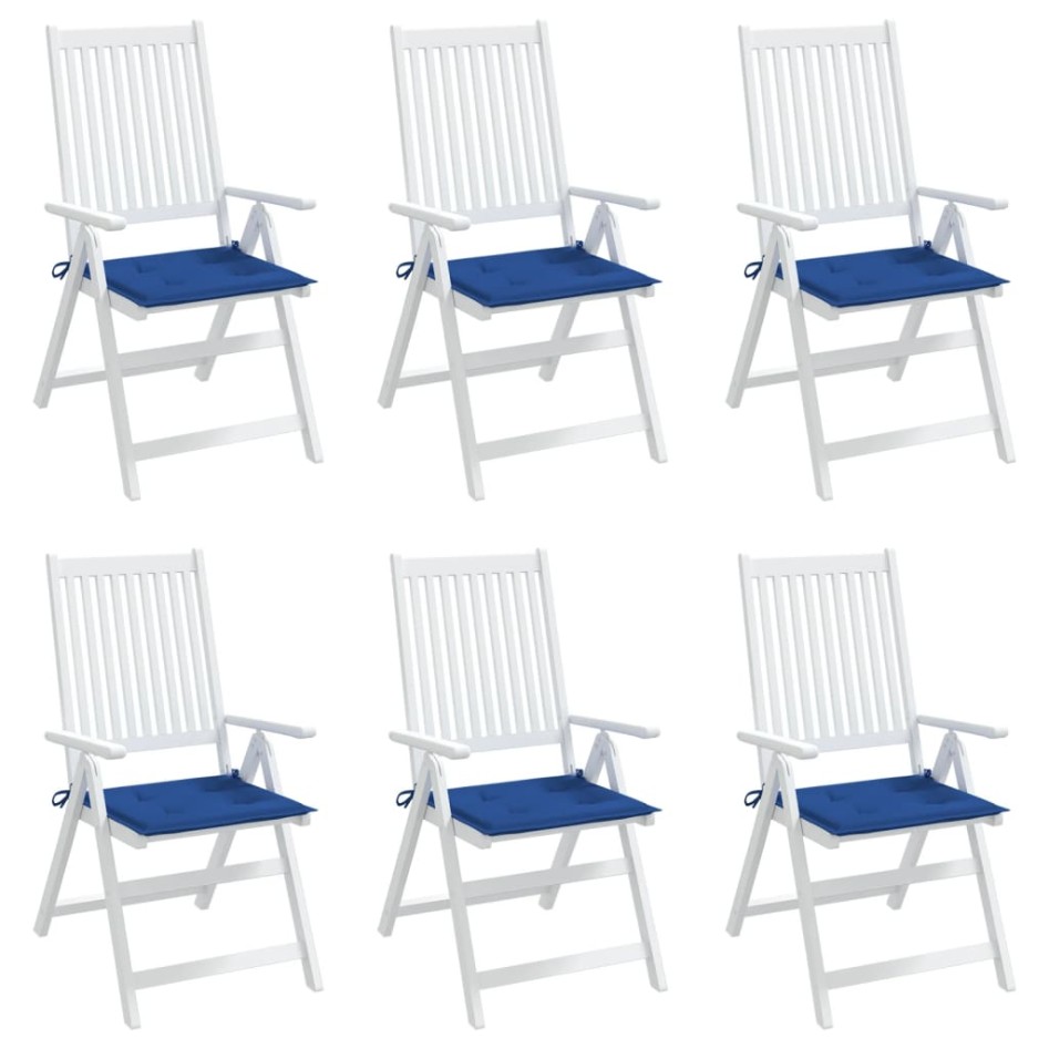 Cojines de silla de jardín 6 uds tela Oxford azul 50x50x3