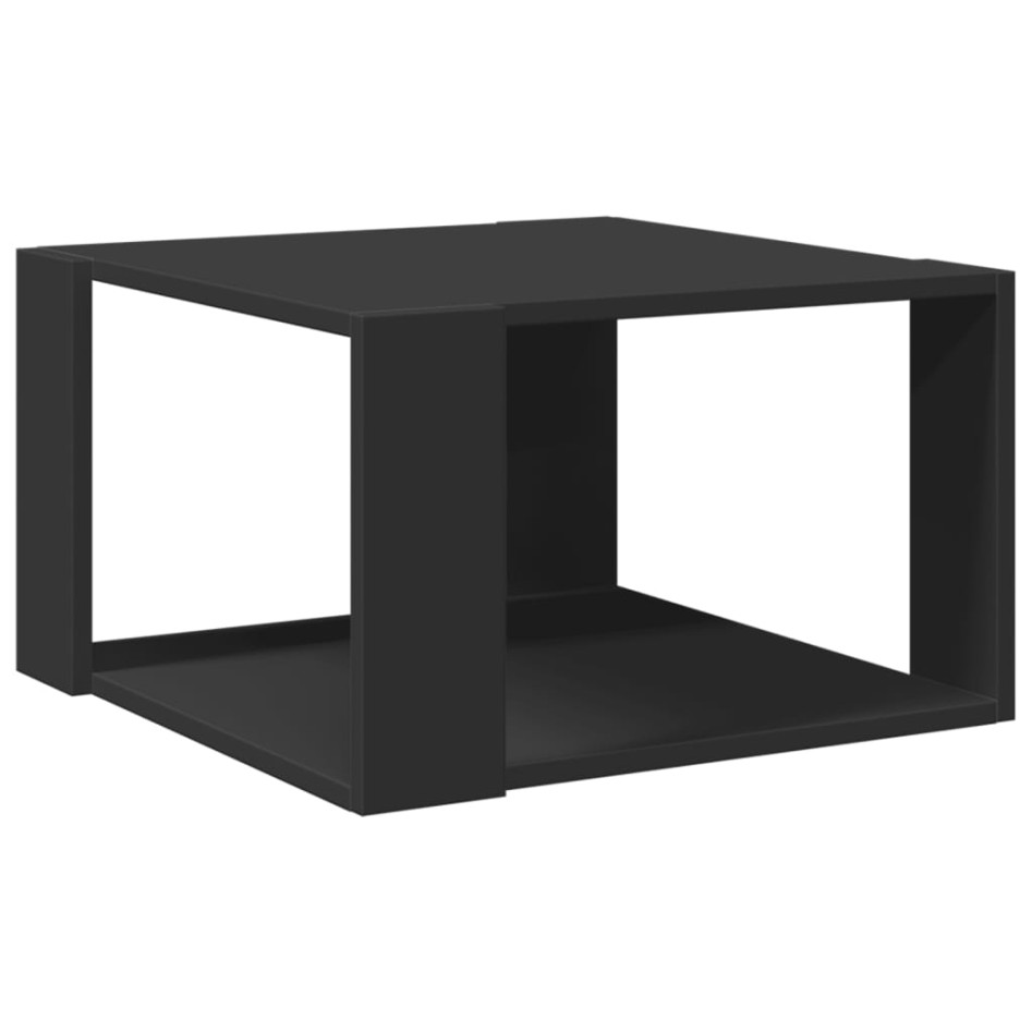Mesa de centro madera de ingeniería negra 51,5x51,5x30