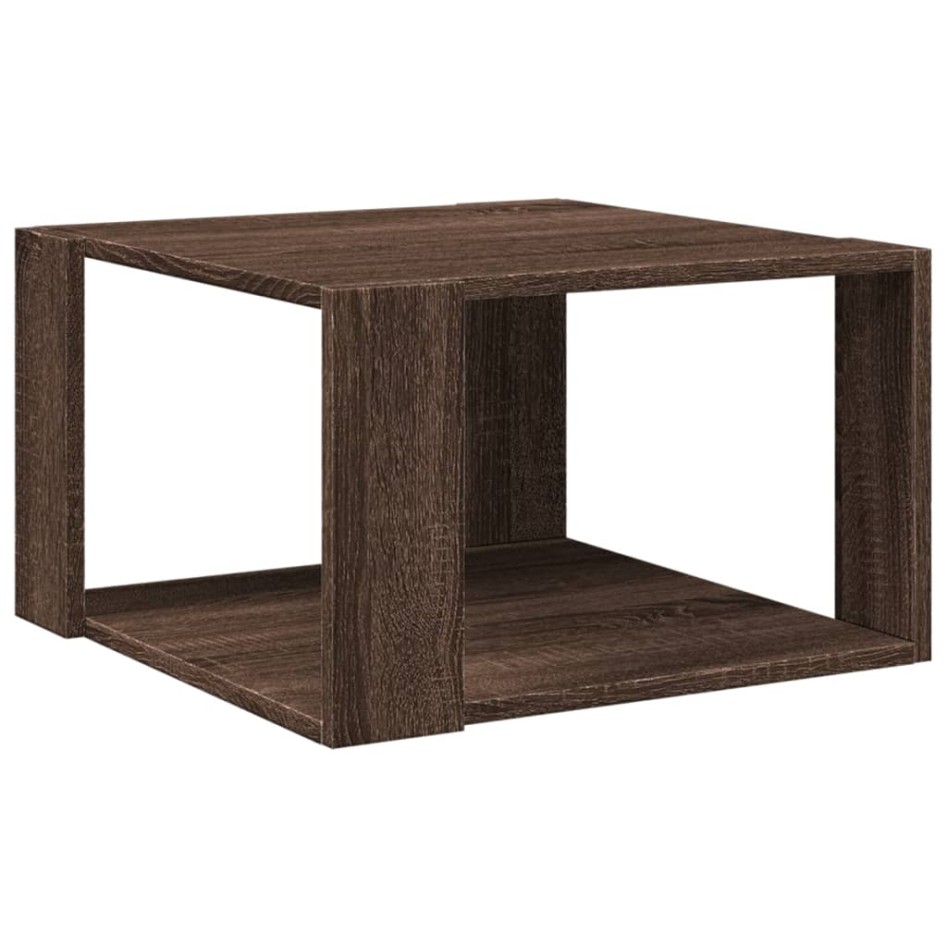 Mesa de centro madera ingeniería marrón roble 51,5x51,5x30