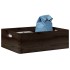 Caja de madera con asas madera maciza pino negra 40x30x13