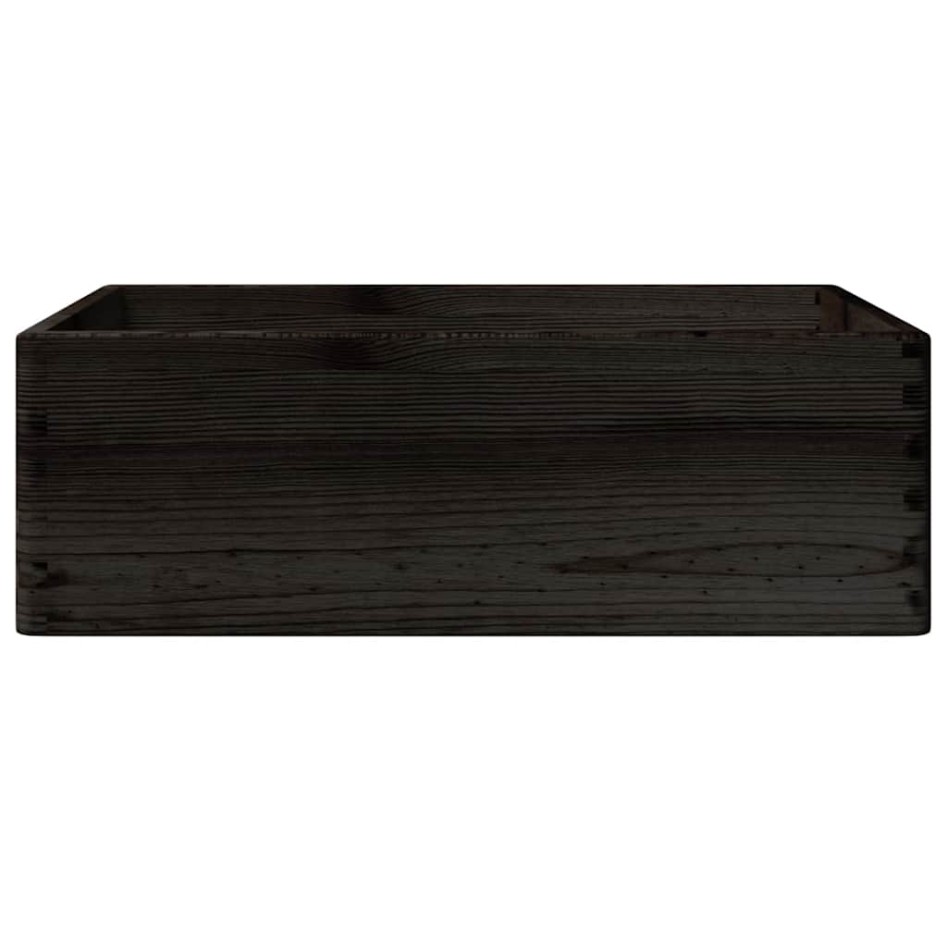 Caja de madera con asas madera maciza pino negra 40x30x13