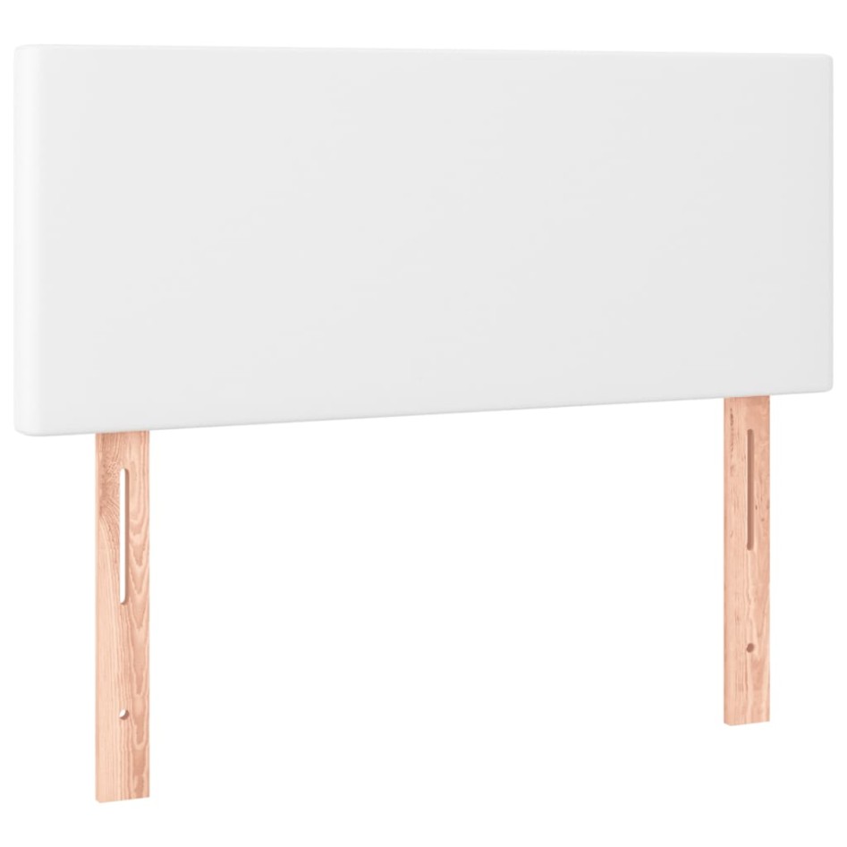 Cama box spring y colchón LED cuero sintético blanco 80x200