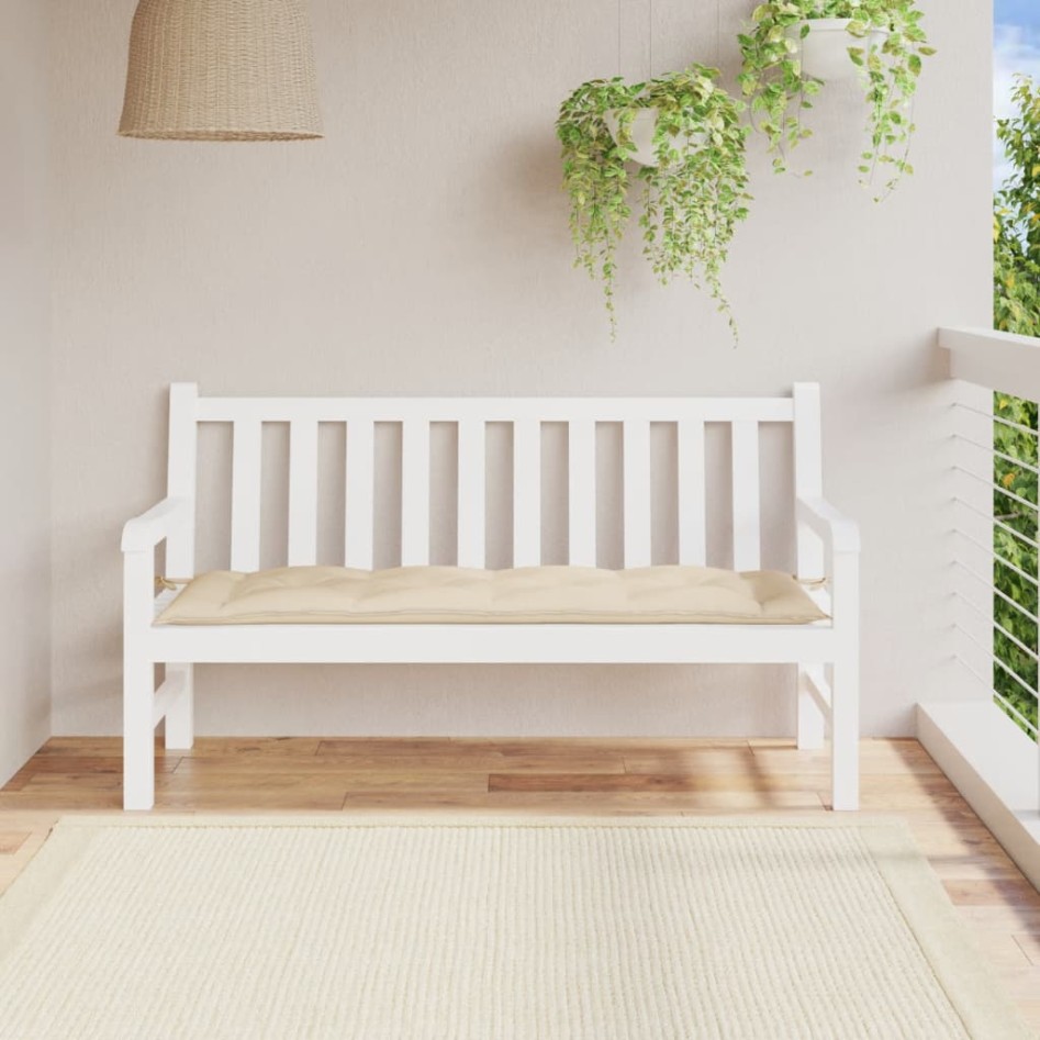 Cojín de banco de jardín tela Oxford beige 150x50x7