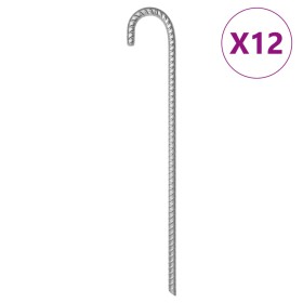 Clavijas para tienda 12 uds acero galvanizado 41,5 cm Ø12