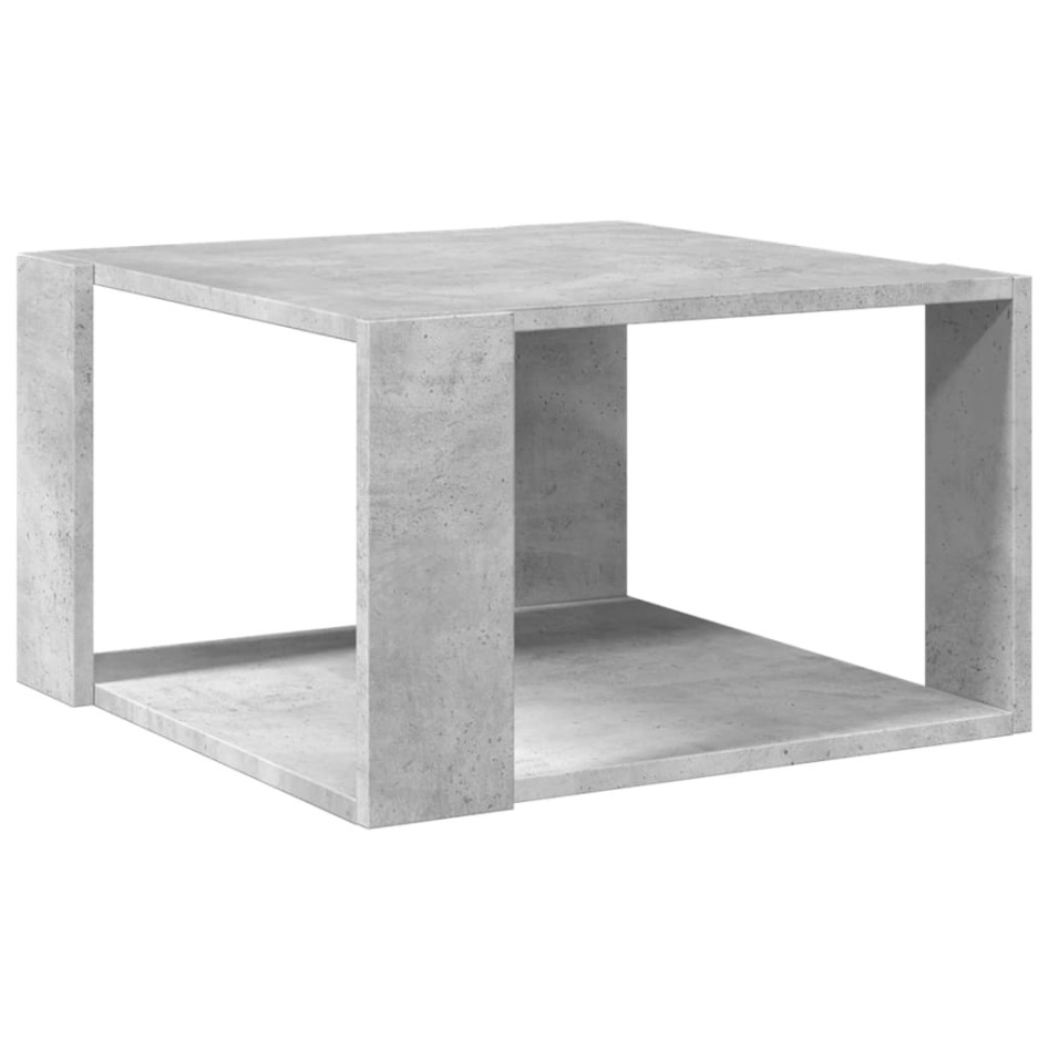Mesa de centro madera ingeniería gris hormigón 51,5x51,5x30