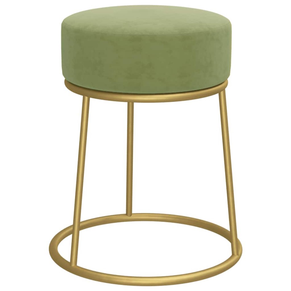 Hocker redondo verde mostaza