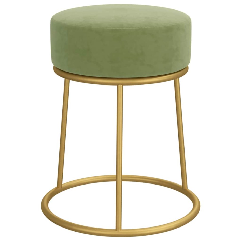 Hocker redondo verde mostaza