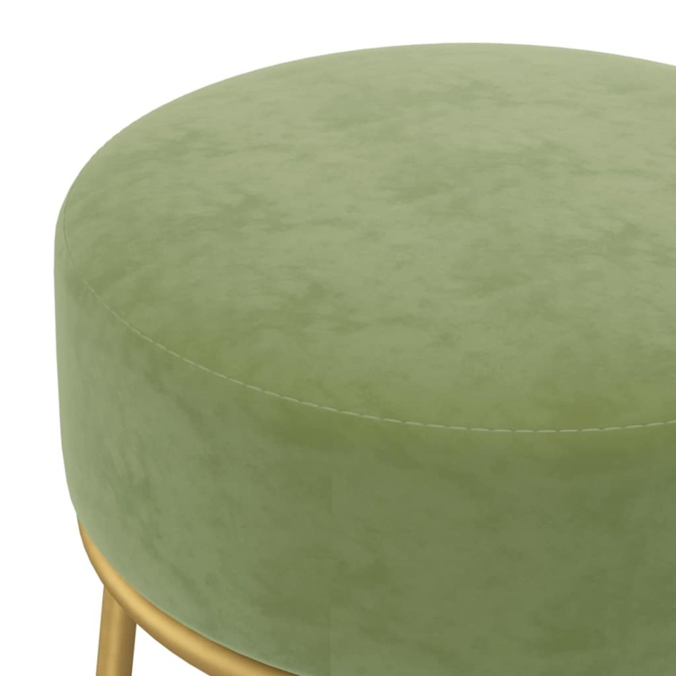 Hocker redondo verde mostaza