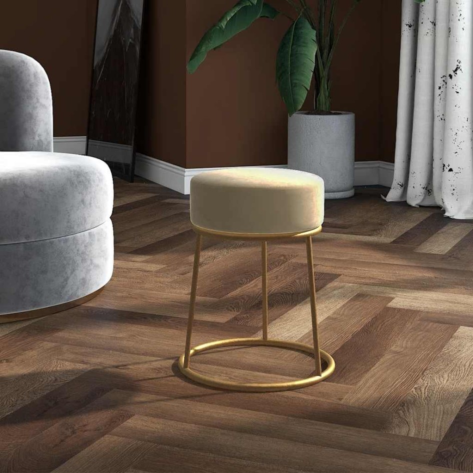 Hocker redondo gris oscuro