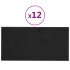 Paneles de pared 12 uds terciopelo negro 30x15 cm 0,54
