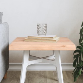 Tablero de mesa madera maciza borde natural 40x40x(2-4)