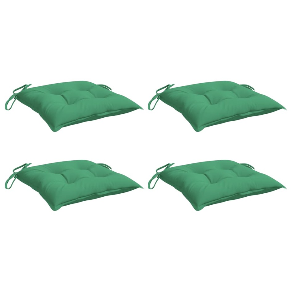 Cojines de silla de jardín 4 uds tela Oxford verde 40x40x7