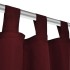 2 cortinas micro-satinadas con trabillas color burdeos, 140 x 225