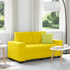 Sofá Contemporáneo de Terciopelo Amarillo 120 cm de