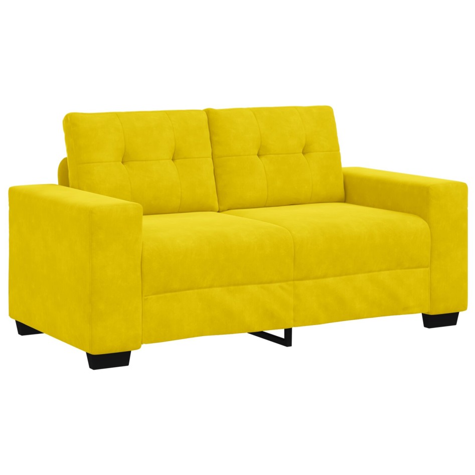 Sofá Contemporáneo de Terciopelo Amarillo 120 cm de