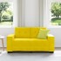 Sofá Contemporáneo de Terciopelo Amarillo 120 cm de
