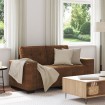 Marrón Tela, Madera Mediano Durable Sofá Loveseat Rectangular
