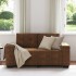 Marrón Tela, Madera Mediano Durable Sofá Loveseat