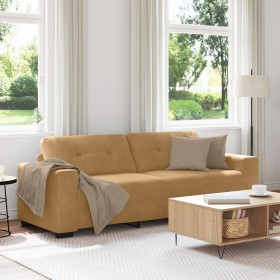 Sofá de terciopelo marrón Terciopelo, Madera,