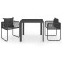 Set de comedor de jardín de 3 piezas PVC ratán