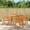 Juego de comedor de jardín 5 piezas madera maciza de acacia