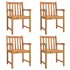 Juego de comedor de jardín 5 piezas madera maciza de
