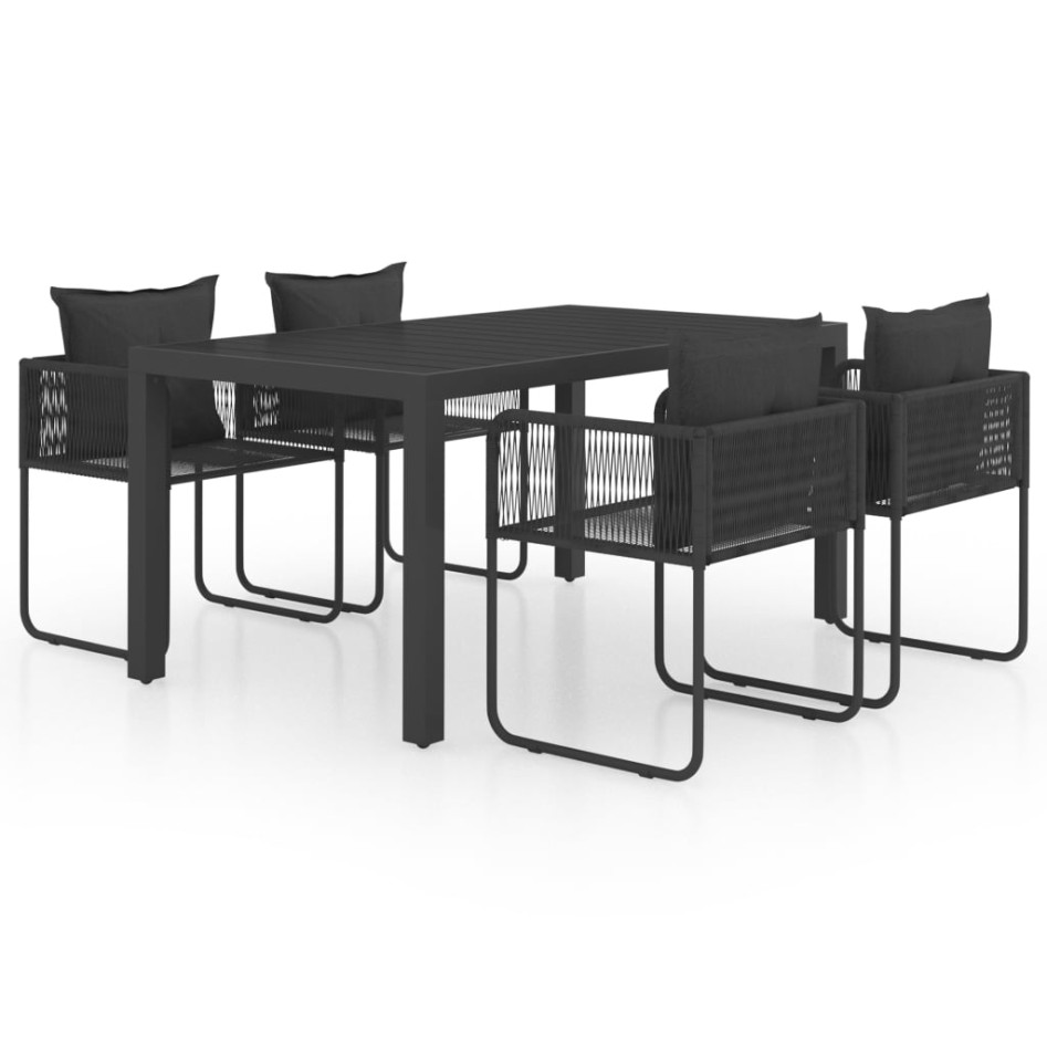 Set de comedor de jardín de 5 piezas PVC ratán