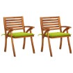 Sillas de comedor jardín con cojines 2 uds madera maciza acacia