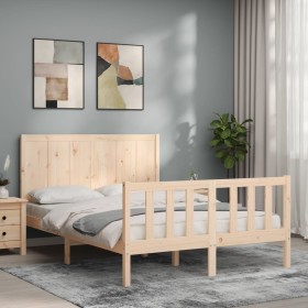 Estructura de cama de matrimonio con cabecero madera