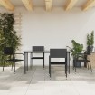 Juego de comedor de jardín 5 piezas ratán sintético negro