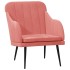 Sillón de terciopelo rosa 63x76x80