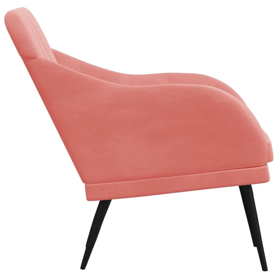 Sillón de terciopelo rosa 63x76x80