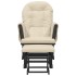 Sillón de lactancia con taburete tela blanco