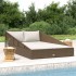 Tumbona cama de jardín ratán sintético marrón 110x200