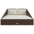 Tumbona cama de jardín ratán sintético marrón 110x200