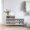 Mueble zapatero madera contrachapada blanco brillo 102x36x60 cm