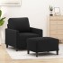 Sillón con taburete terciopelo negro 60