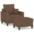 Sillón con taburete tela marrón 60