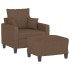 Sillón con taburete tela marrón 60