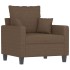 Sillón con taburete tela marrón 60