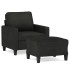 Sillón con taburete tela negro 60