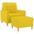 Sillón con taburete tela amarillo claro 60