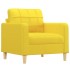 Sillón con taburete tela amarillo claro 60