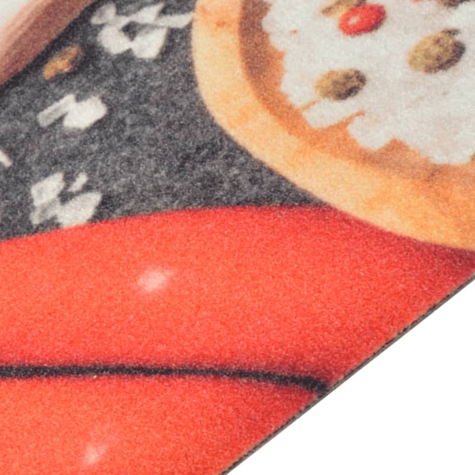 Alfombra de cocina lavable terciopelo dibujo verduras 60x300