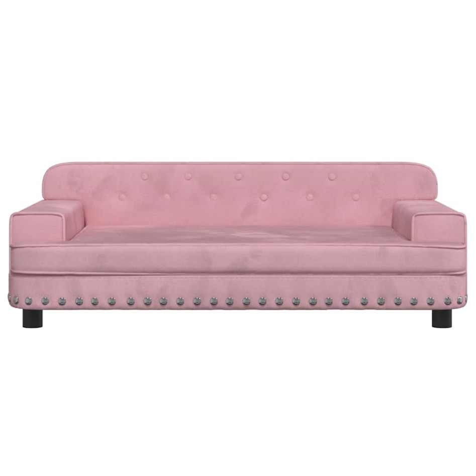Cama para perros de terciopelo rosa 90x53x30