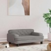 Cama para perros de cuero sintético gris 70x45x30 cm