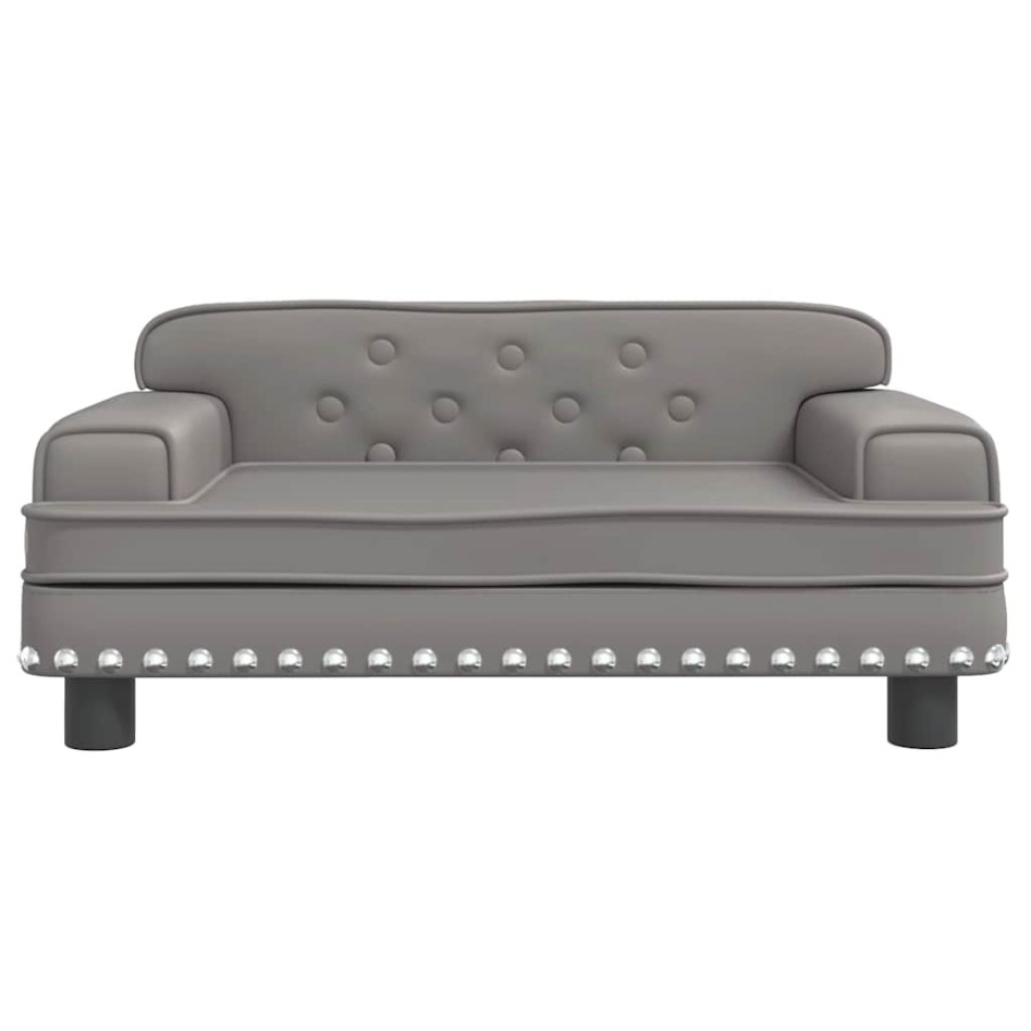 Cama para perros de cuero sintético gris 70x45x30